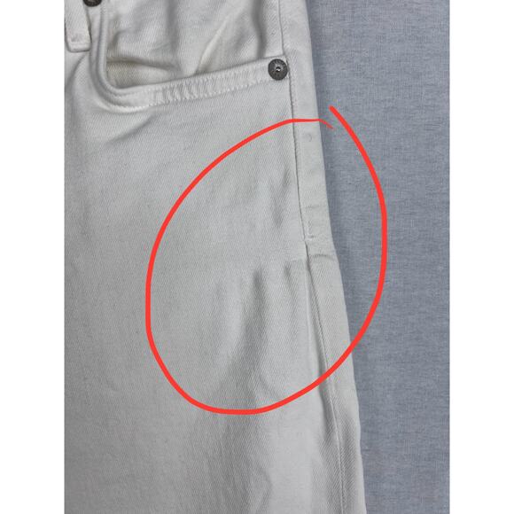 Adolde Jeans Toni Mid Rise Straight White Denim Minimalist Capsule Basic Casual - Picture 4 of 9